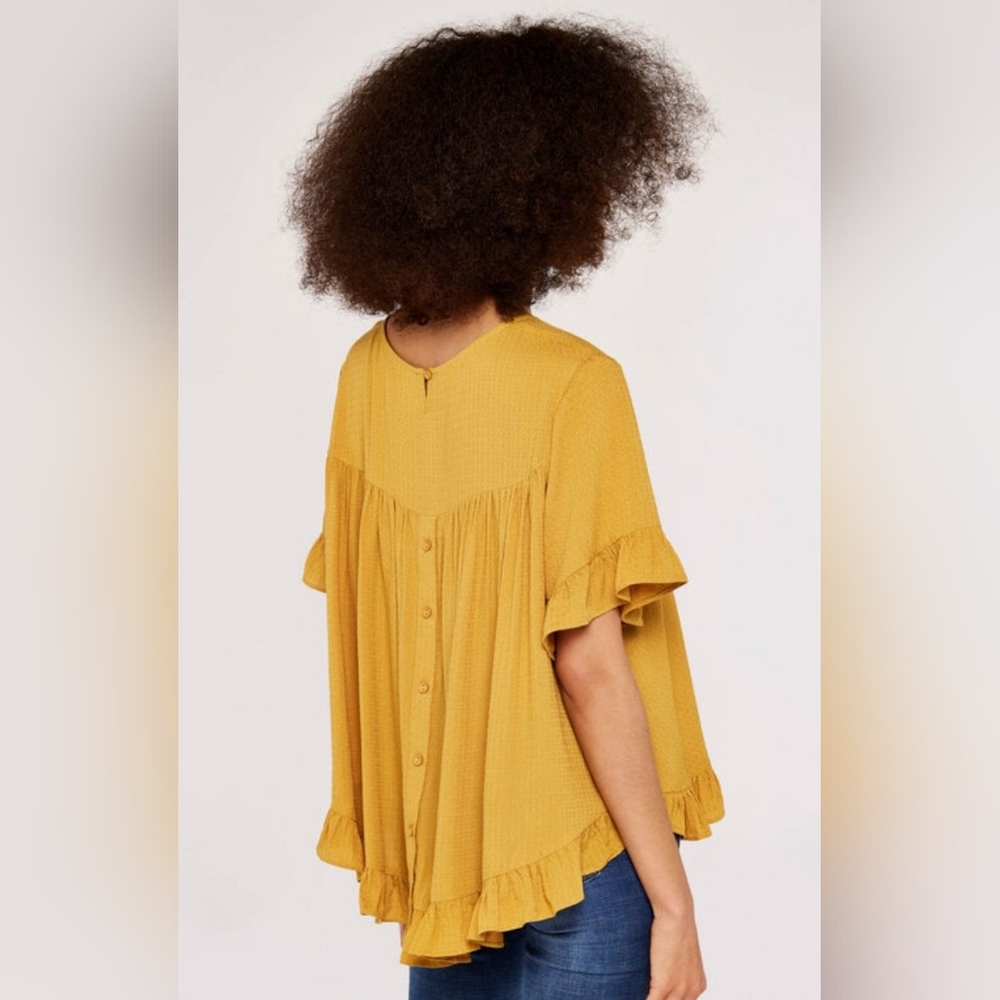 APRICOT Square Button Back Top - Picture 3 of 8